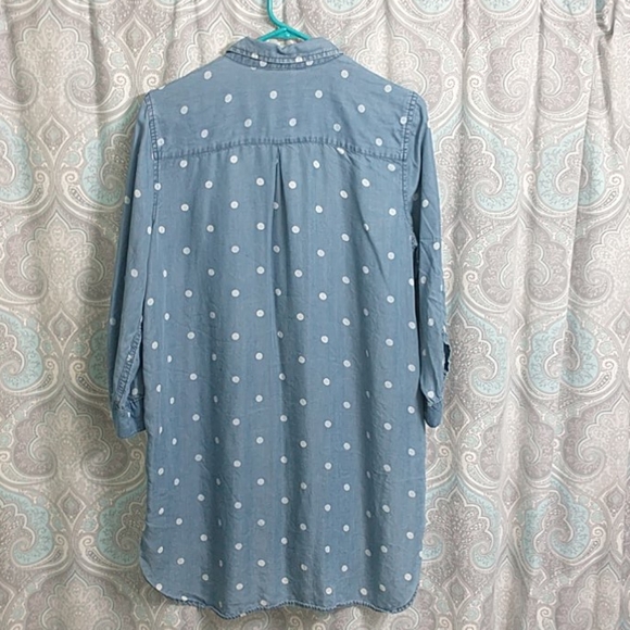 Long 1/4 sleeve polka dot blouse - Picture 2 of 3